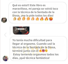 Qué es esto!!! Este libro es maravilloso, mi pareja se volvió loco con la técnica de la Sentada de la Diosa, ¡me la pide todos los días!